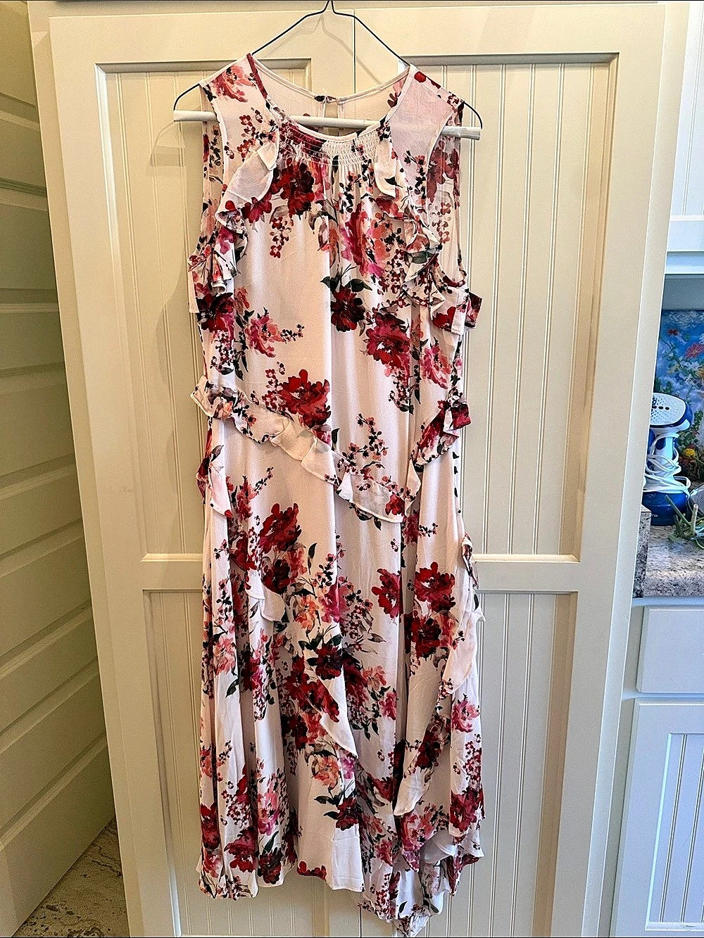 Sundance Floral Maxi Dress in Pink & Red Size PS Like New